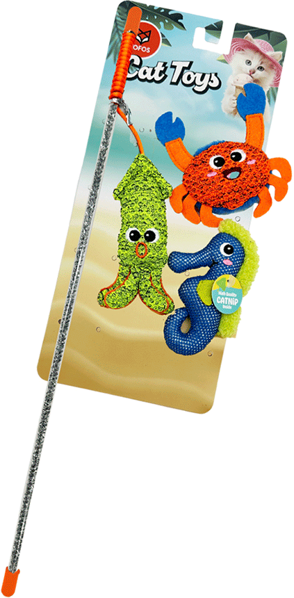 Brinquedo Varinha Fofos Turminha Submarina com Catnip para Gatos - Tam. Único