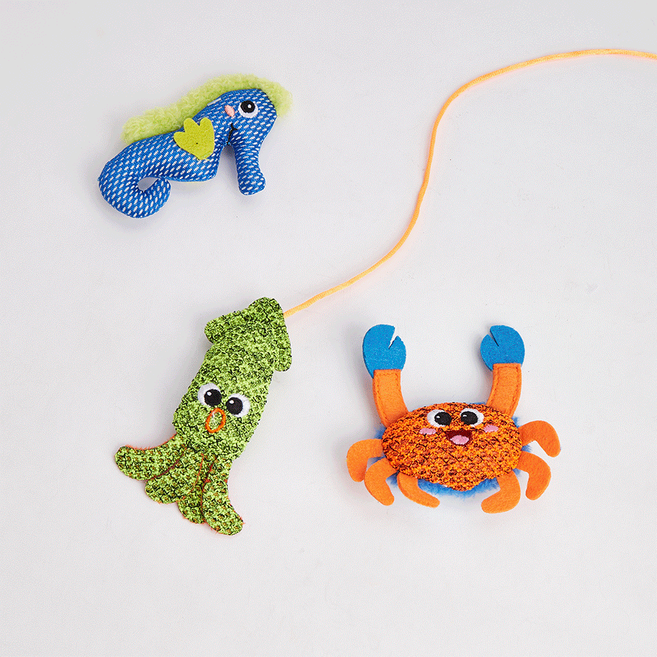 Brinquedo Varinha Fofos Turminha Submarina com Catnip para Gatos - Tam. Único