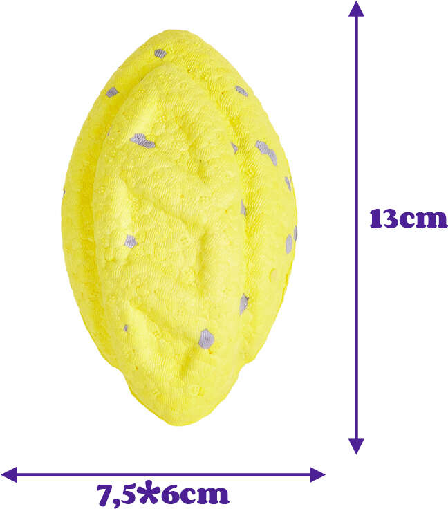 Brinquedo Interativo Fofos Bola de Rúgbi Amarelo para Cães - Tam. Único