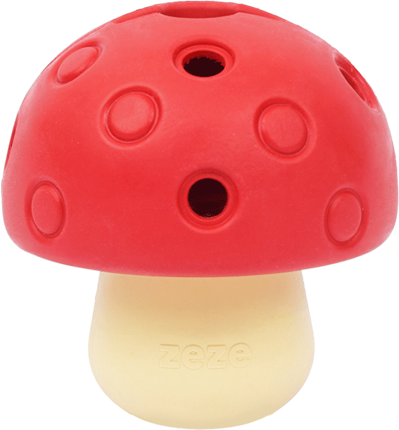 Brinquedo Interativo Zeze Cogumelo Vermelho e Verde para Cães - Tam. Único