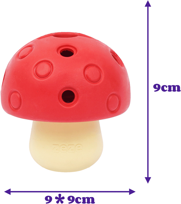 Brinquedo Interativo Zeze Cogumelo Vermelho e Verde para Cães - Tam. Único