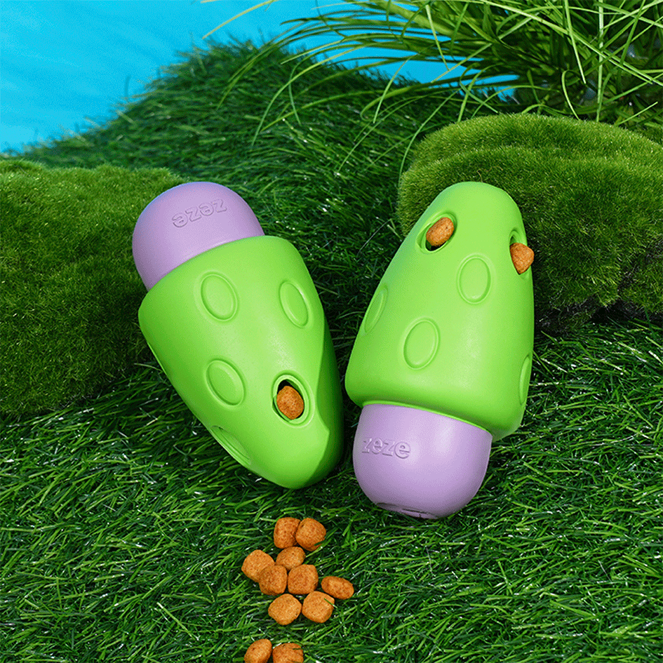 Brinquedo Interativo Zeze Cogumelo Verde e Roxo para Cães - Tam. Único