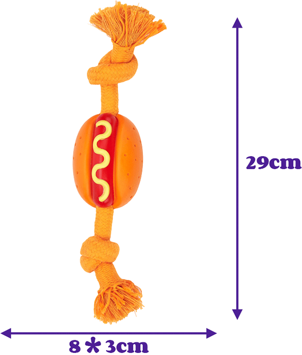 Brinquedo Interativo Fofos Cachorro Quente com Corda para Cães - Tam. Único