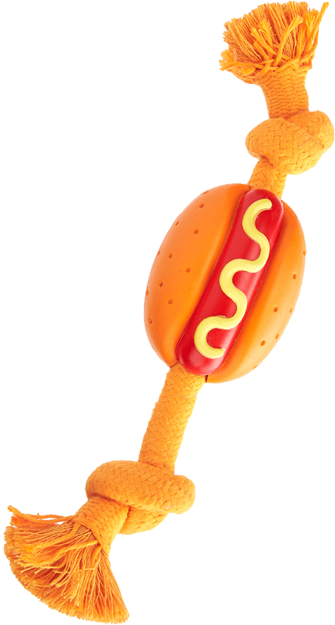 Brinquedo Interativo Fofos Cachorro Quente com Corda para Cães - Tam. Único