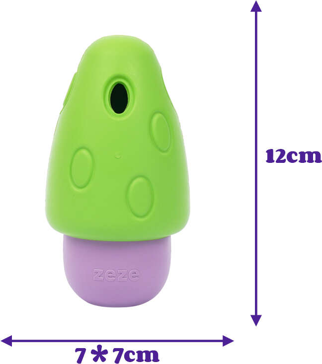 Brinquedo Interativo Zeze Cogumelo Verde e Roxo para Cães - Tam. Único