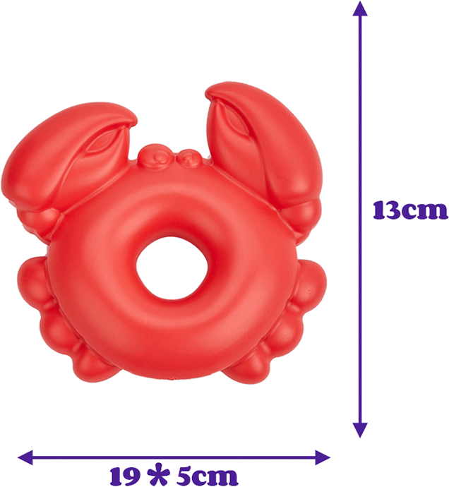 Brinquedo Mordedor Fofos Caranguejo Vermelho para Cães - Tam. Único