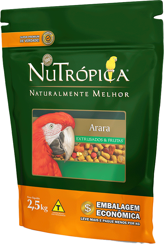 Ração Nutrópica Extrusados e Frutas para Arara - 2,5Kg
