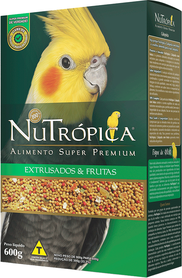 Ração Nutrópica Extrusados e Frutas para Calopsita - 600 g