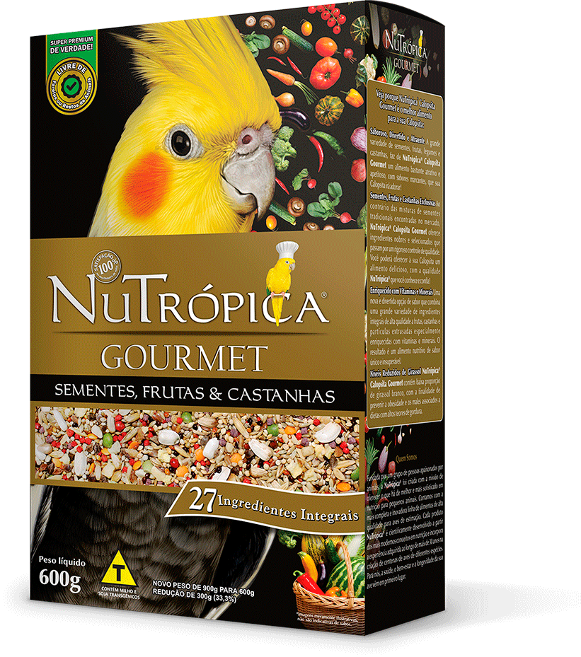 Ração Nutrópica Sementes, Frutas e Castanhas Gourmet para Calopsita - 600 g