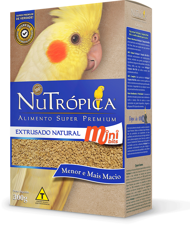 Ração Nutrópica Extrusado Natural para Calopsita Mini Bits - 300 g