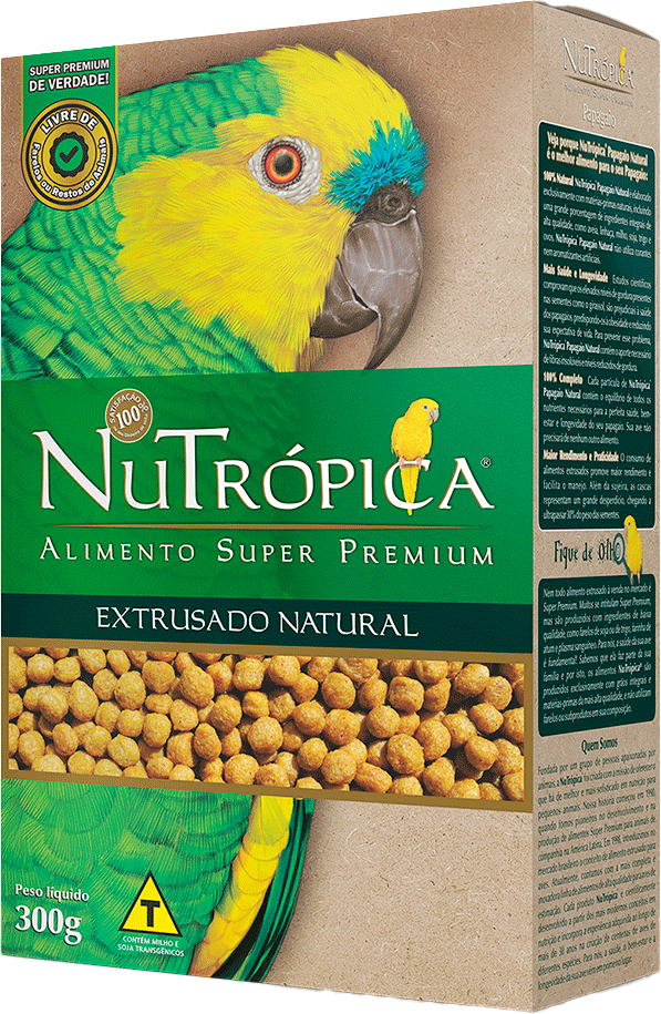 Ração Nutrópica Extrusado Natural para Papagaio - 300 g
