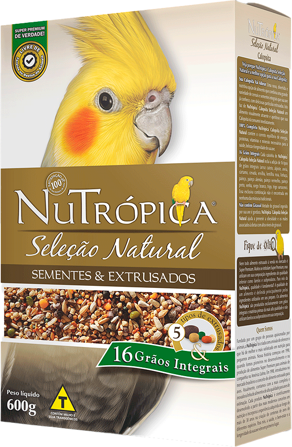 Ração Nutrópica Seleção Natural Sementes e Extrusados para Calopsita - 600 g