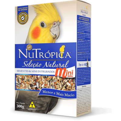 Ração Nutrópica Seleção Natural Sementes e Mini Extrusados para Calopsita Mini Bits