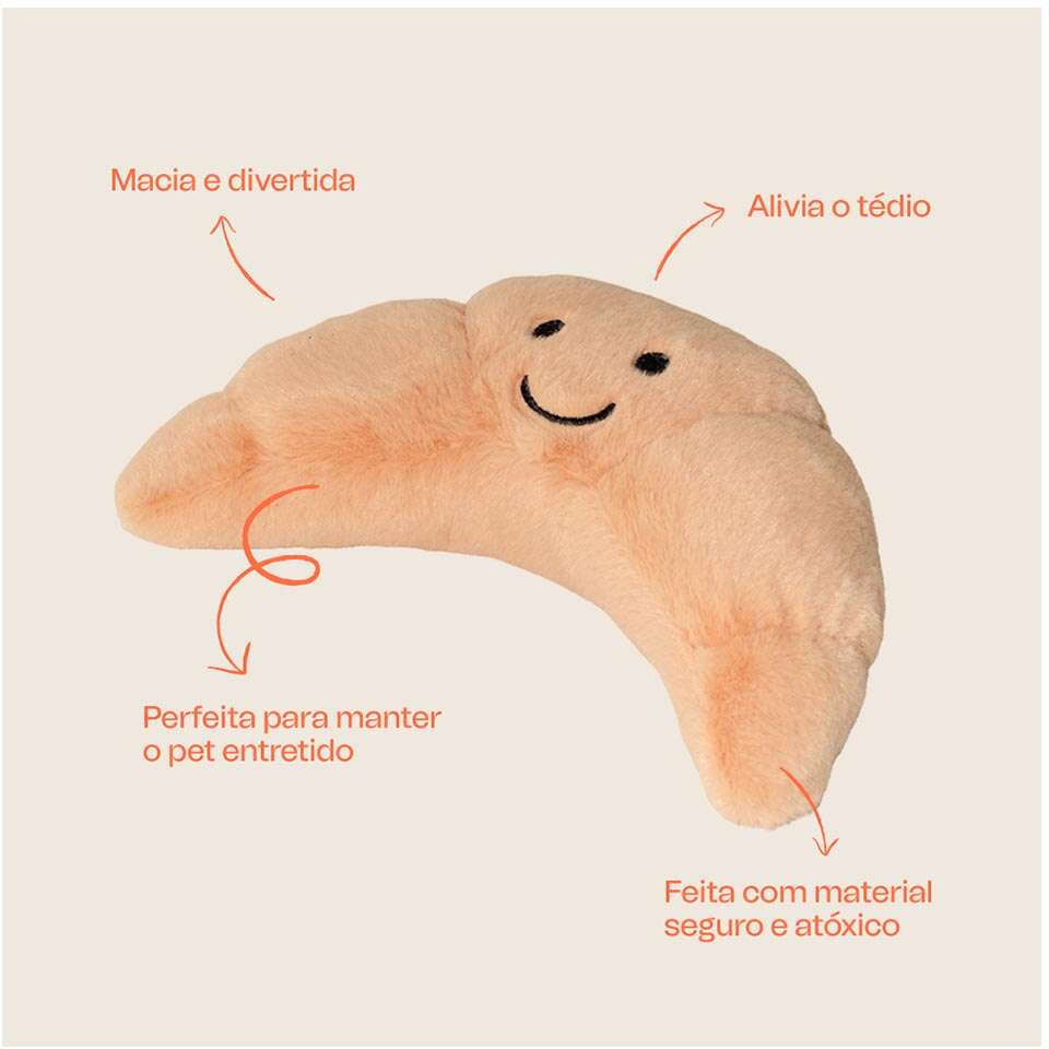 Brinquedo de Pelúcia Meau Croissant para Cães - Tam. Único