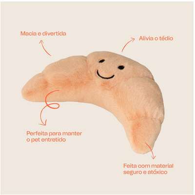 Brinquedo de Pelúcia Meau Croissant para Cães