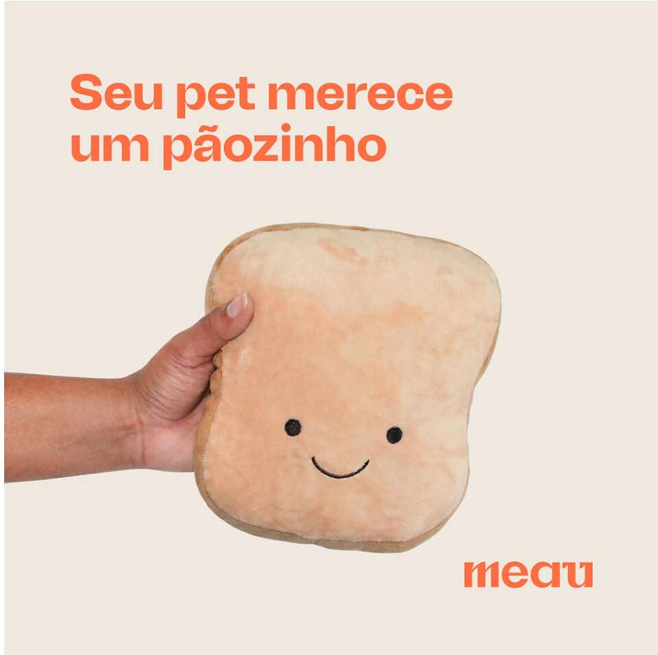 Brinquedo de Pelúcia Meau Pão de Forma para Cães - Tam. Único
