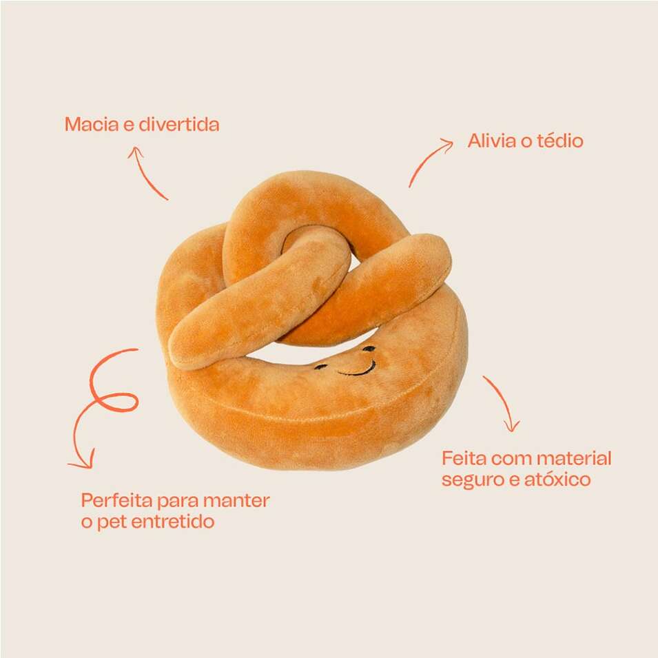 Brinquedo de Pelúcia Meau Rosquinha para Cães - Tam. Único