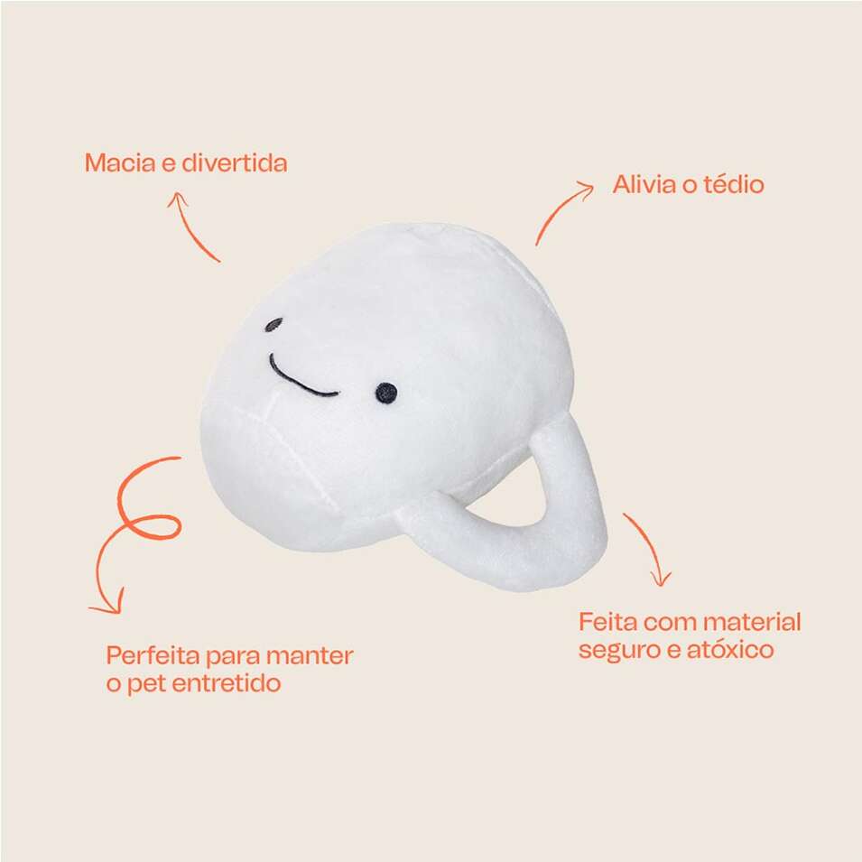 Brinquedo de Pelúcia Meau Xícara de Café para Cães - Tam. Único