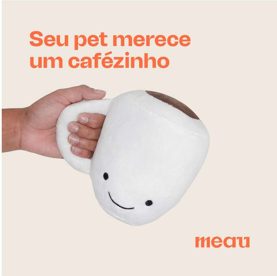 Brinquedo de Pelúcia Meau Xícara de Café para Cães - Tam. Único