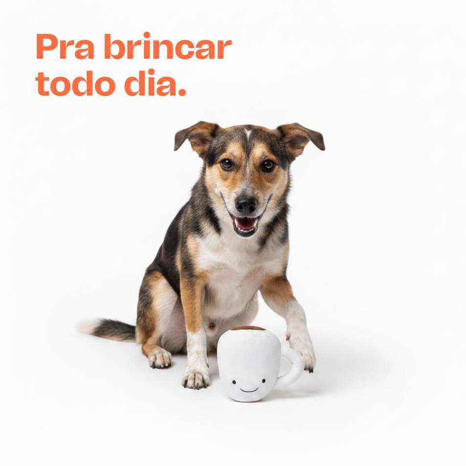 Brinquedo de Pelúcia Meau Xícara de Café para Cães - Tam. Único