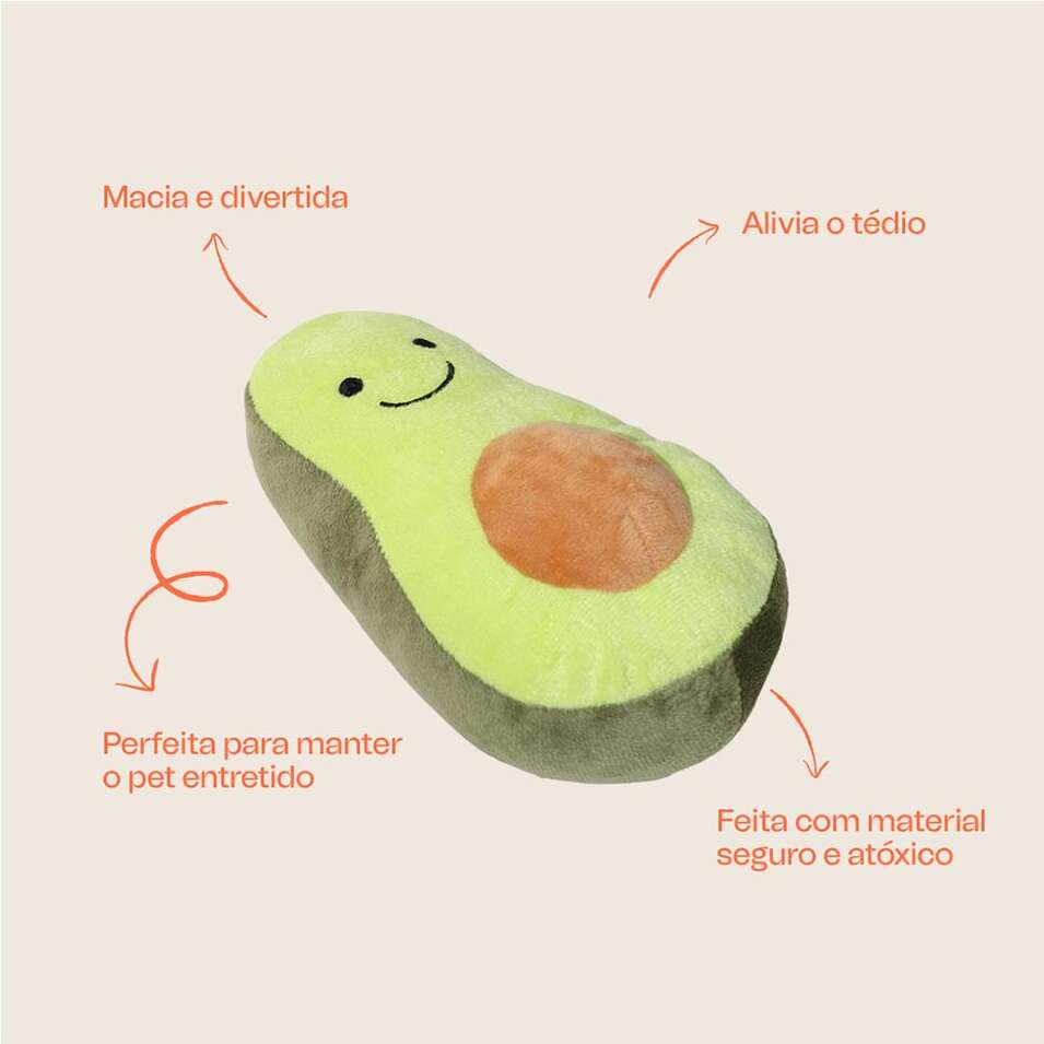 Brinquedo de Pelúcia Meau Abacate para Cães - Tam. Único