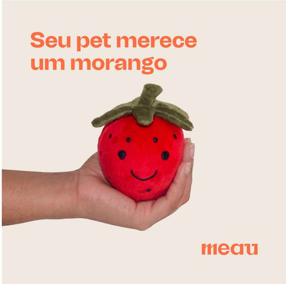Brinquedo de Pelúcia Meau Morango para Cães - Tam. Único