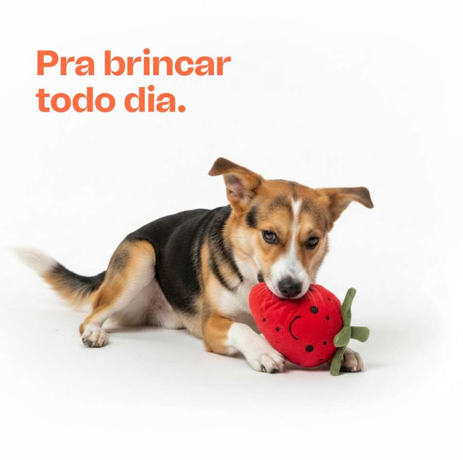 Brinquedo de Pelúcia Meau Morango para Cães - Tam. Único
