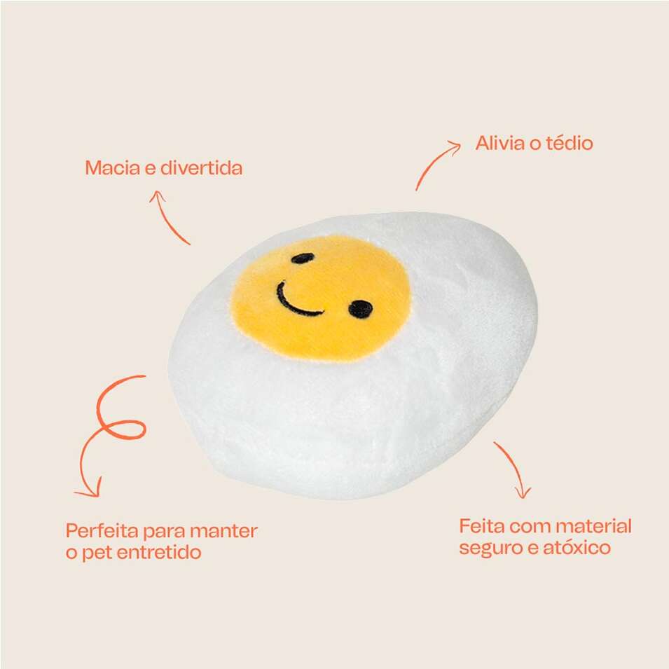 Brinquedo de Pelúcia Meau Ovo para Cães - Tam. Único