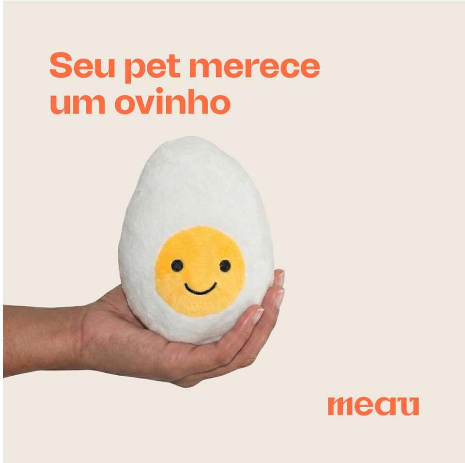 Brinquedo de Pelúcia Meau Ovo para Cães - Tam. Único
