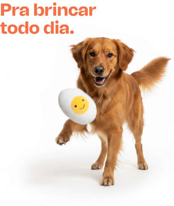Brinquedo de Pelúcia Meau Ovo para Cães - Tam. Único