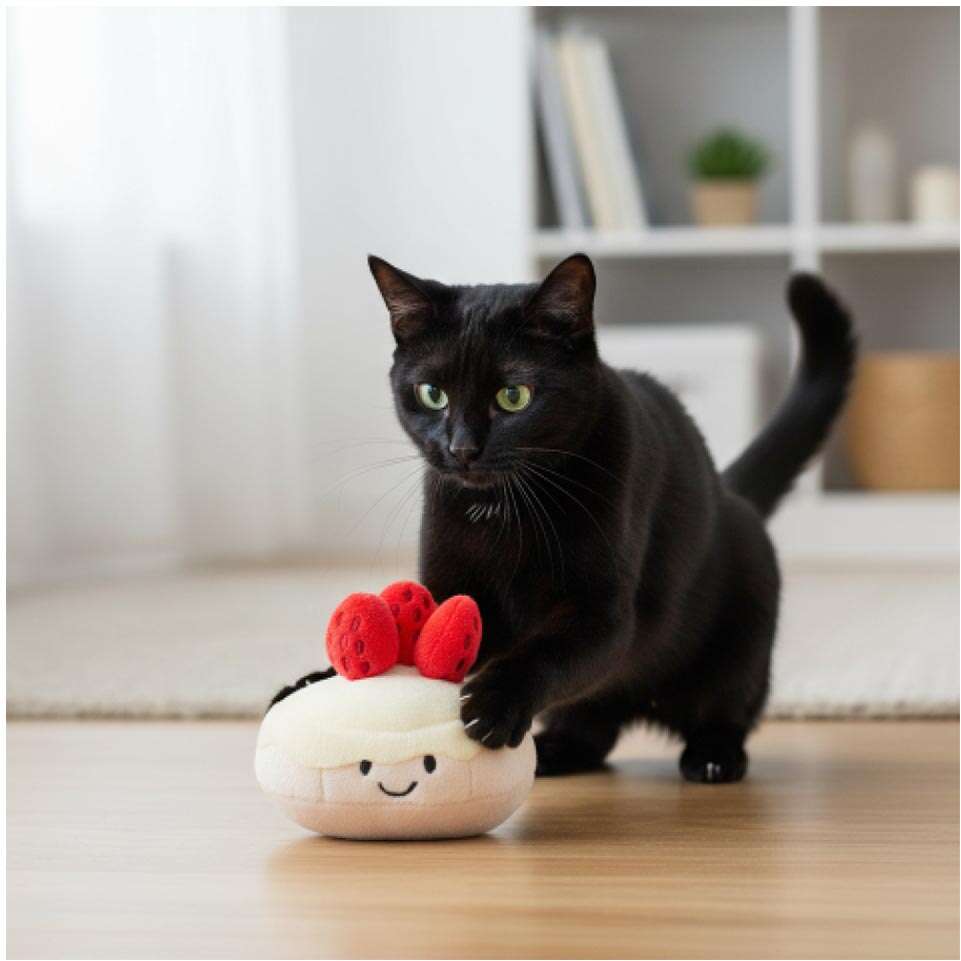Brinquedo de Pelúcia Meau Torta de Morango com Catnip para Gatos - Tam. Único