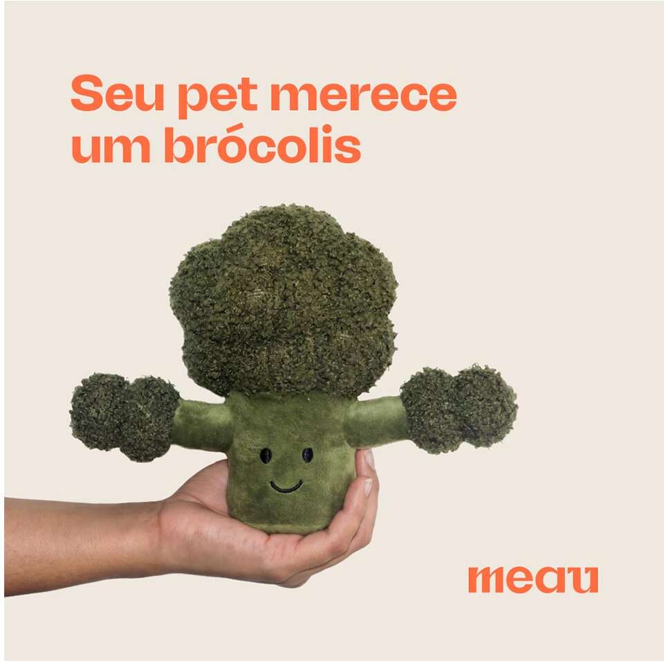 Brinquedo de Pelúcia Meau Brócolis para Cães - Tam. Único