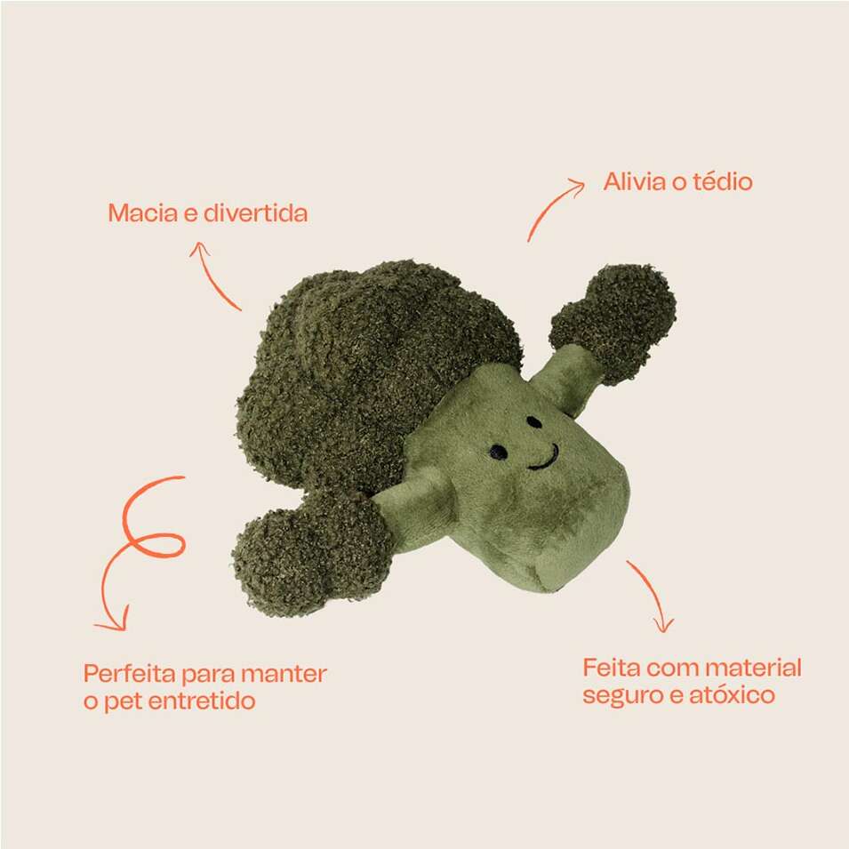 Brinquedo de Pelúcia Meau Brócolis para Cães - Tam. Único