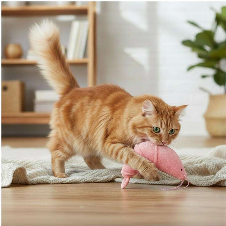 Brinquedo de Pelúcia Meau Camarão com Catnip para Gatos - Tam. Único