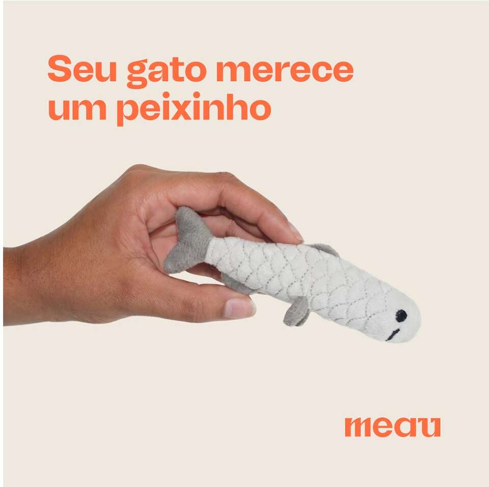 Brinquedo de Pelúcia Meau Peixe com Catnip para Gatos - Tam. Único