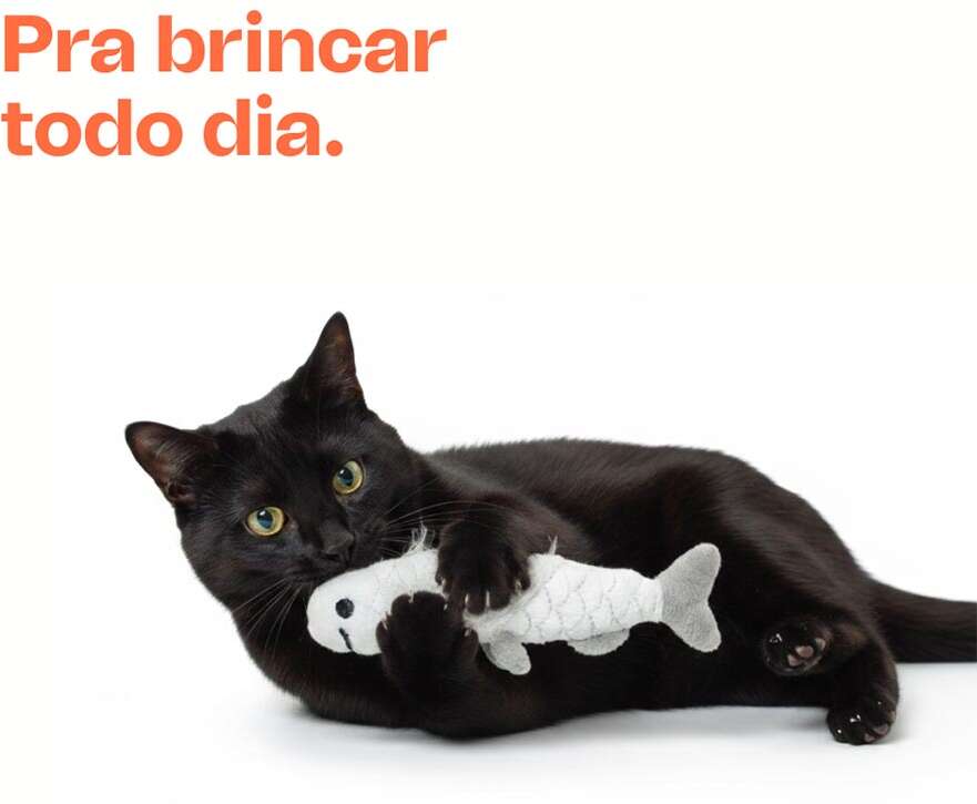 Brinquedo de Pelúcia Meau Peixe com Catnip para Gatos - Tam. Único