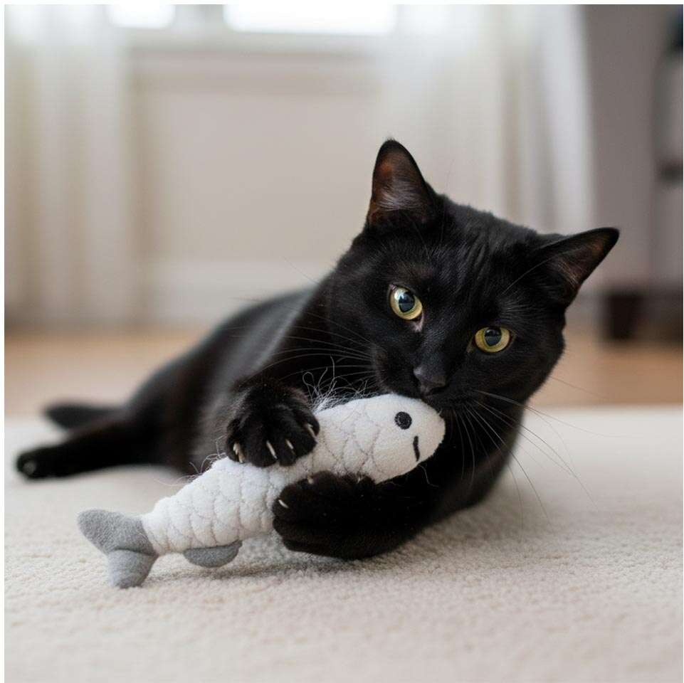 Brinquedo de Pelúcia Meau Peixe com Catnip para Gatos - Tam. Único