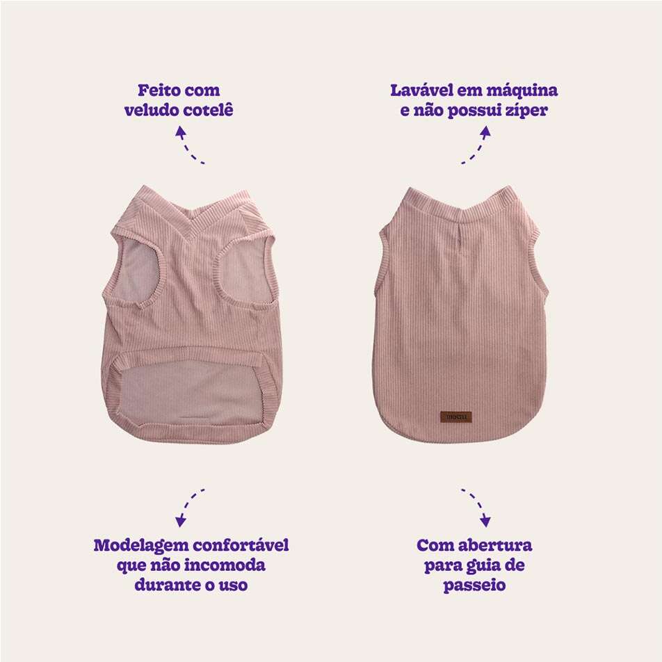 Colete Meau Cotelê Rosa - Tam. 06