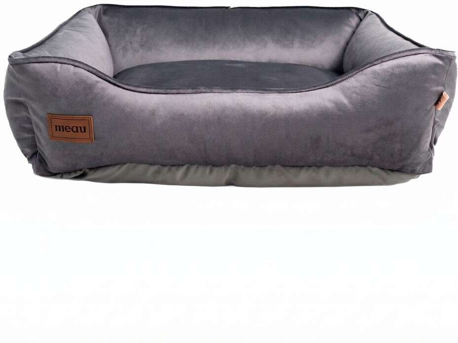 Cama Retangular Meau Veludo Cinza - Tam. M