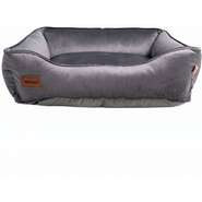 Cama Retangular Meau Veludo Cinza - Tam. G