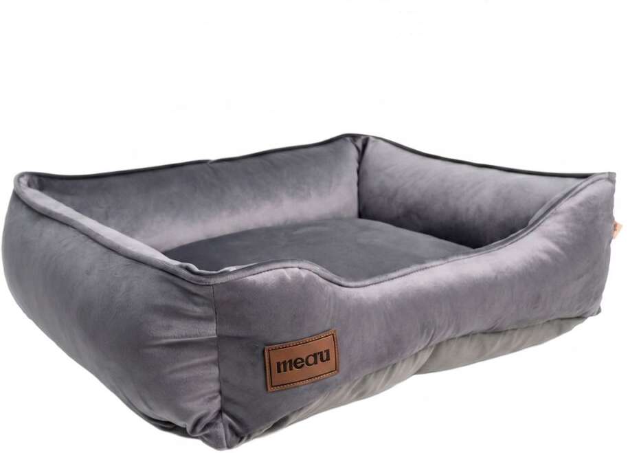 Cama Retangular Meau Veludo Cinza - Tam. M