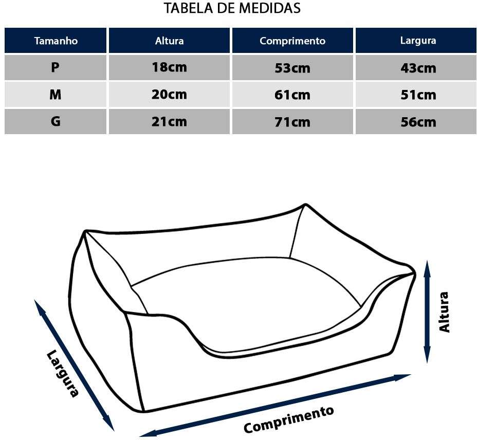 Cama Retangular Meau Veludo Cinza - Tam. M