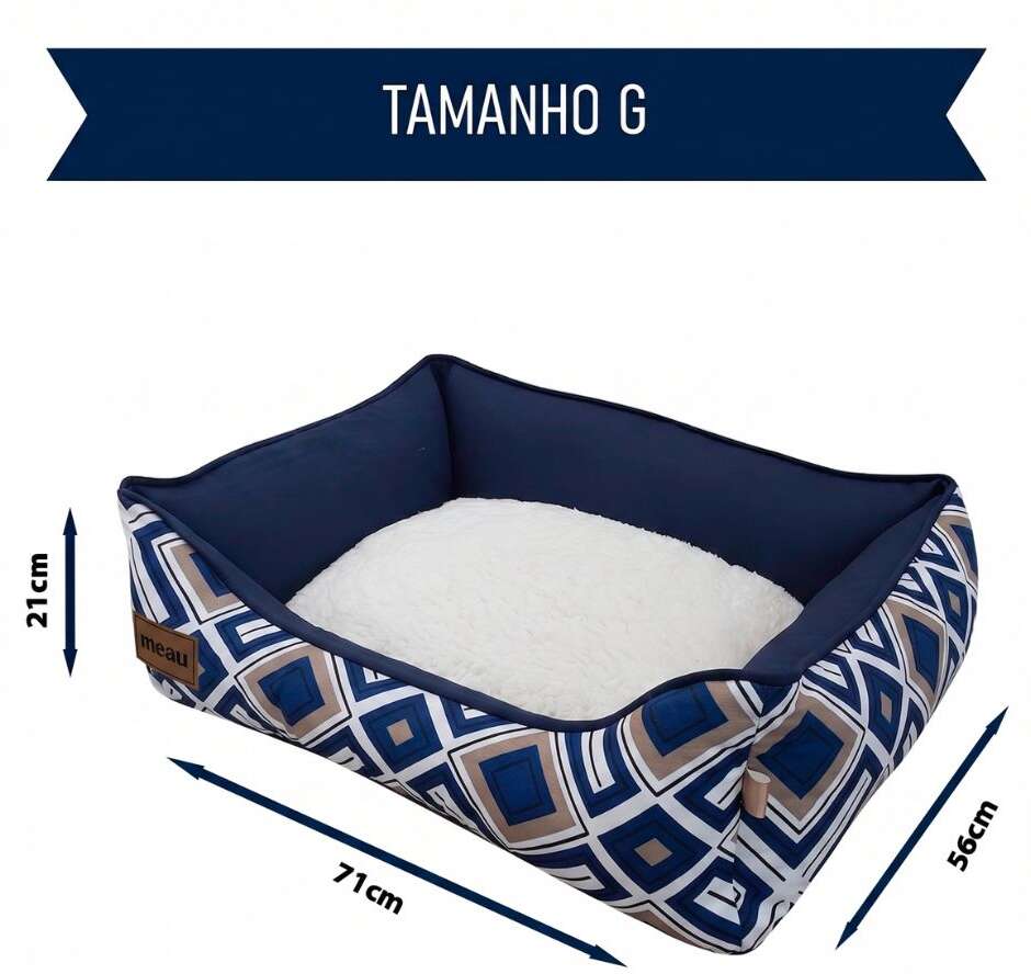 Cama Retangular Meau Xadrez - Tam. G