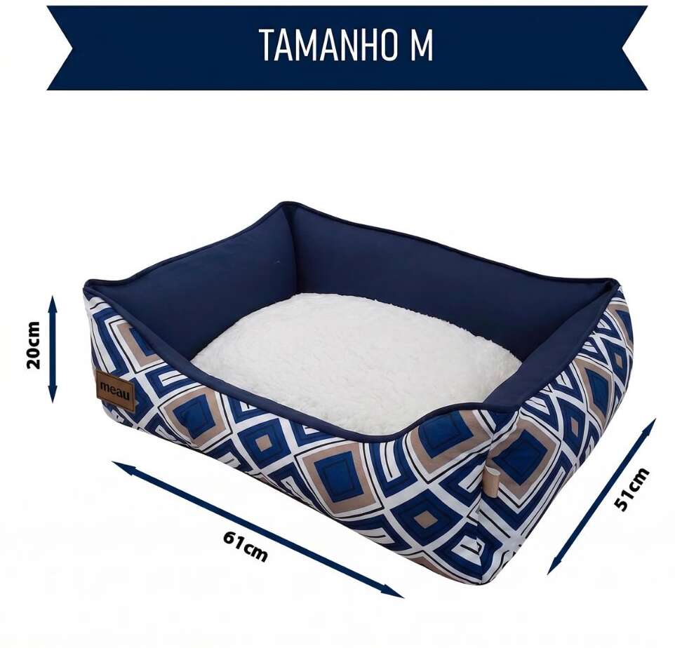 Cama Retangular Meau Xadrez - Tam. M