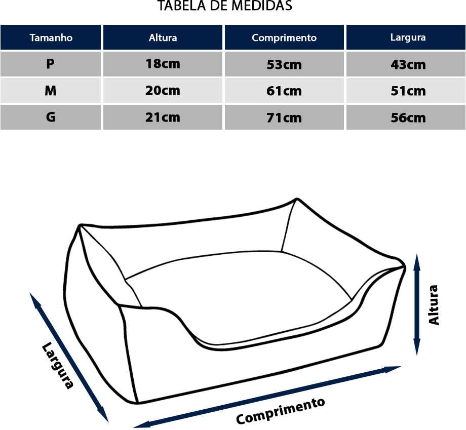 Cama Retangular Meau Xadrez - Tam. M