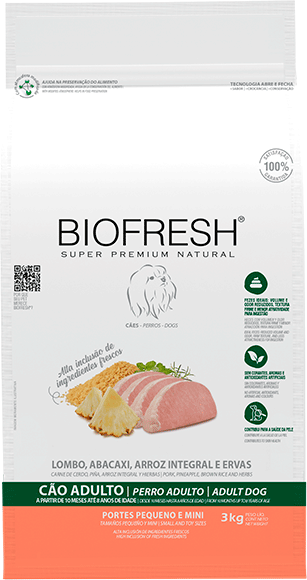 Ração Seca Biofresh Lombo e Abacaxi para Cães Porte Mini e Pequeno - 3Kg