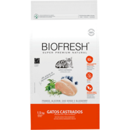 Ração Seca Biofresh Frango Fresco, Alecrim, Chá Verde e Blueberry para Gatos Castrados - 1,5Kg