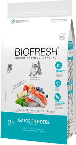Ração Seca Biofresh Salmão, Maçãs, Chá Verde e Blueberry para Gatos Filhotes - 1,5Kg
