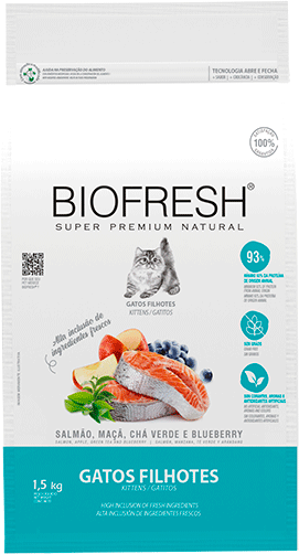 Ração Seca Biofresh Salmão, Maçãs, Chá Verde e Blueberry para Gatos Filhotes - 1,5Kg