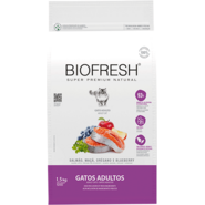 Ração Seca Biofresh Salmão, Maçãs, Orégano e Blueberry para Gatos Adultos - 1,5Kg